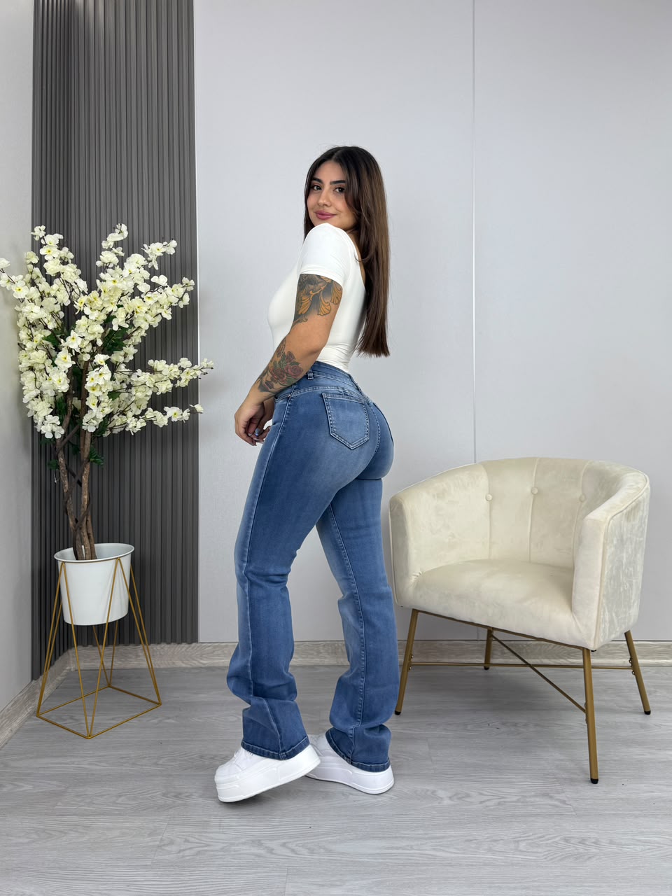 Jeans Recto Iconic, espalda