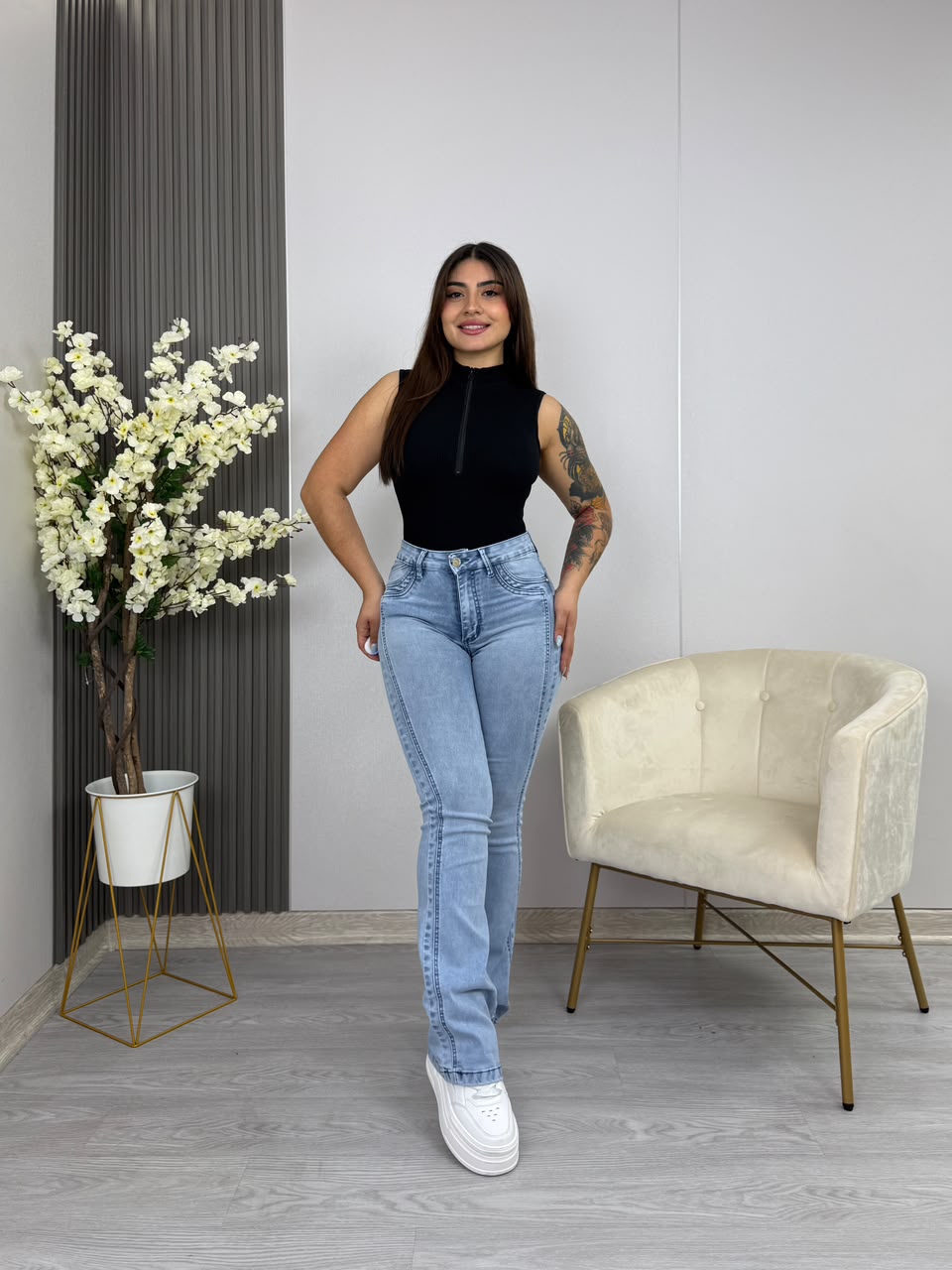 Jeans Flare Anastasia Celeste, frente