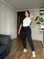 Jeans Skinny Trenzado Negro · KL-1007 · Paradise
