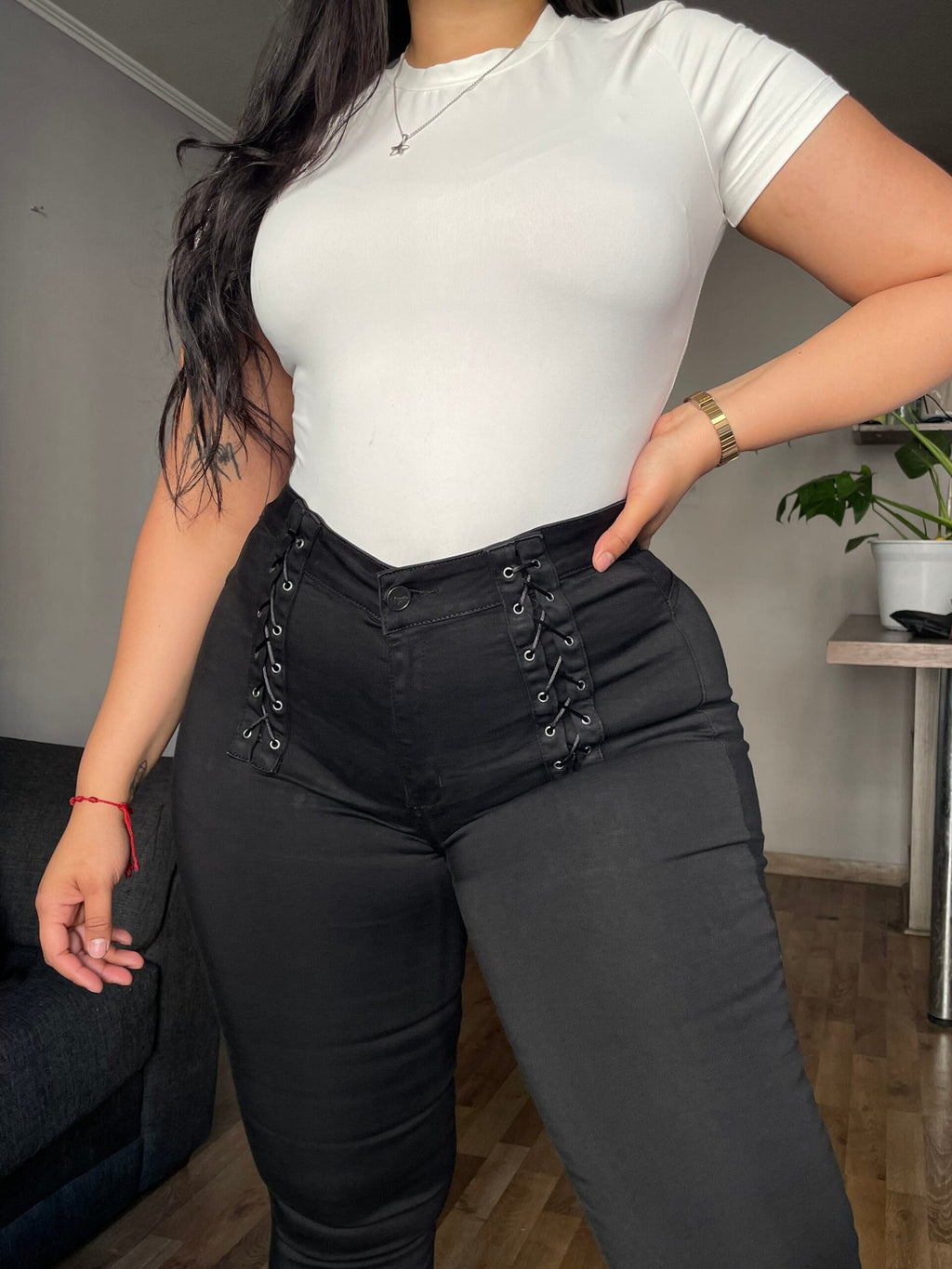 Jeans Skinny Trenzado Negro · KL-1007 · Paradise