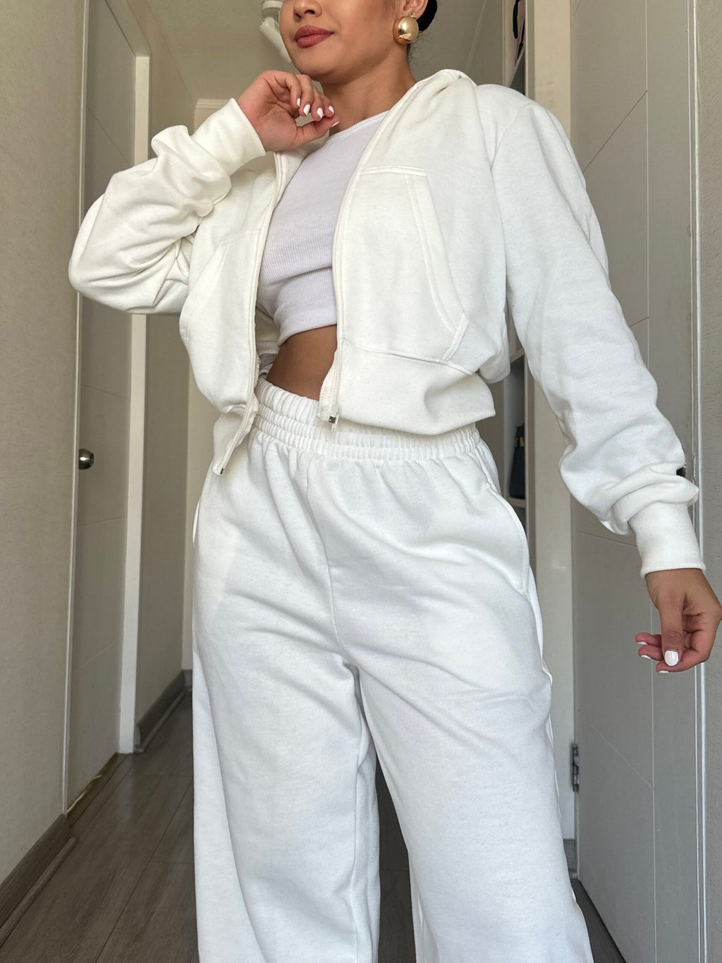 Set Polerón Oversize + Buzo Palazzo Blanco · KALES