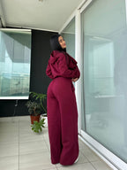 Set Polerón Oversize + Buzo Palazzo Cherry · KALES
