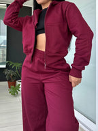 Set Polerón Oversize + Buzo Palazzo Cherry · KALES