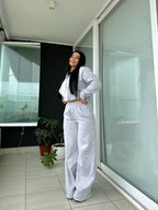 Set Polerón Oversize + Buzo Palazzo Gris Claro · KALES