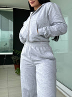 Set Polerón Oversize + Buzo Palazzo Gris Claro · KALES