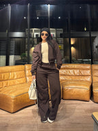 Set Polerón Oversize + Buzo Palazzo Chocolate · KALES