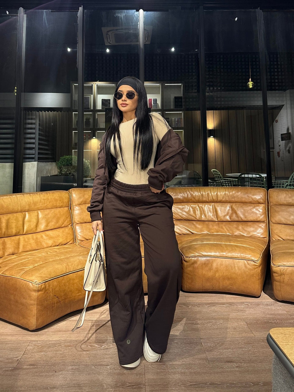 Set Polerón Oversize + Buzo Palazzo Chocolate · KALES