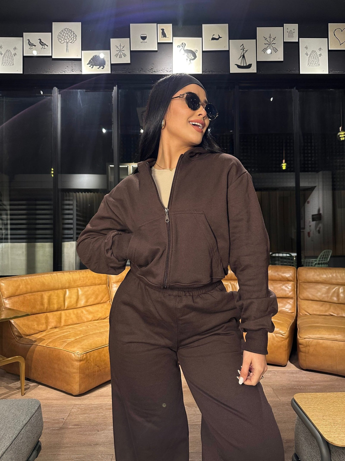 Set Polerón Oversize + Buzo Palazzo Chocolate · KALES