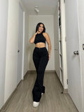 Jeans Flare Negro Trenzado · KL-1756 · Paradise