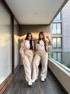 Set Polerón Oversize + Buzo Palazzo Beige · KALES