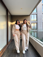 Set Polerón Oversize + Buzo Palazzo Beige · KALES