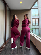 Set Polerón Oversize + Buzo Palazzo Cherry · KALES