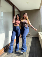 Jeans Flare Trenzado Azul · Paradise