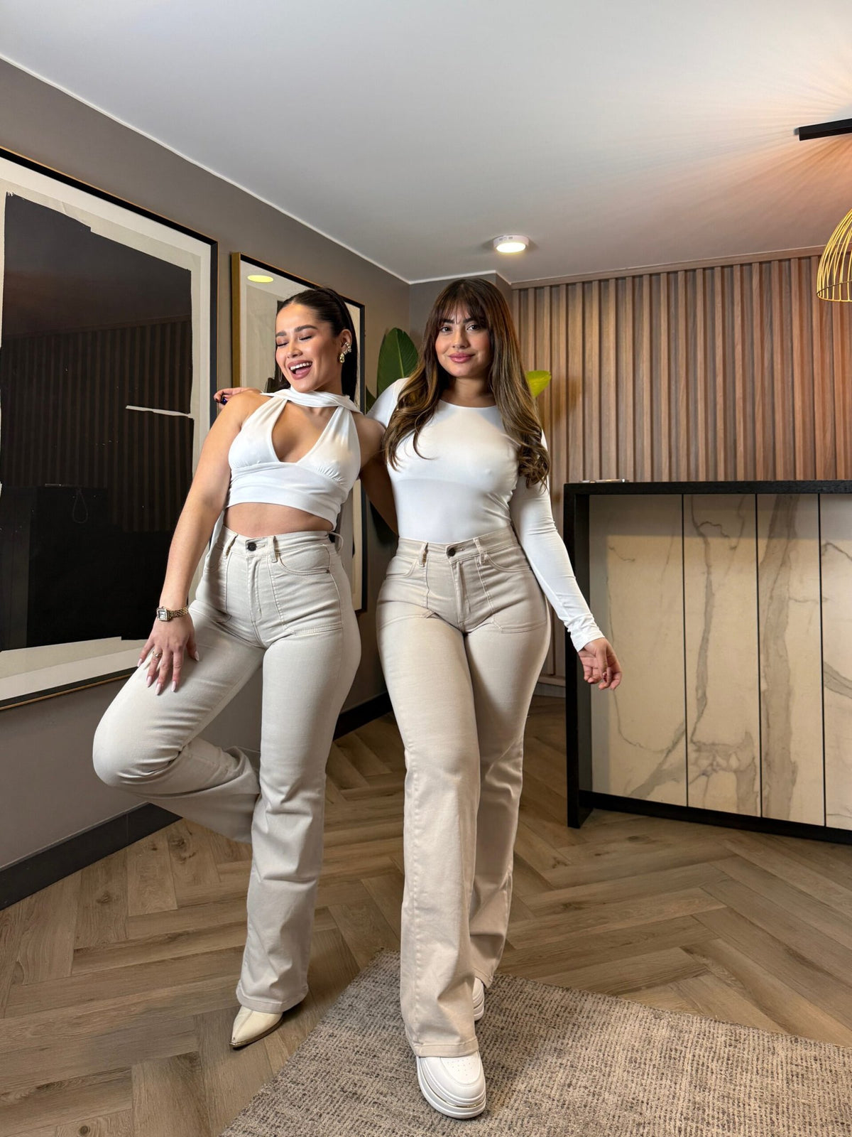 Jeans Wide Leg beige crudo· KL-1820 · Paradise