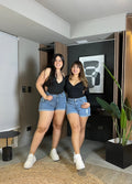 Short Denim Rasgado Celeste · Paradise