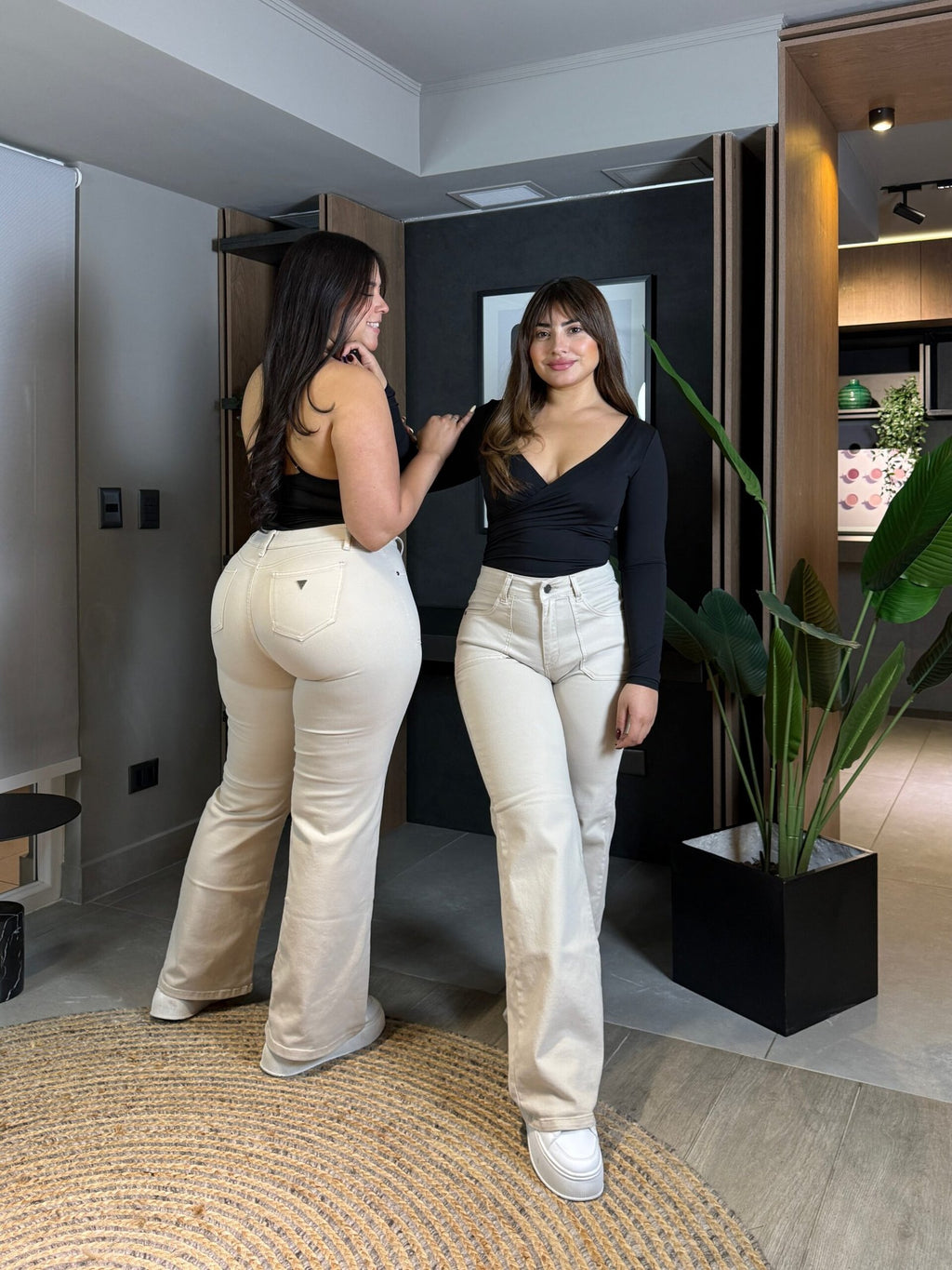 Jeans Wide Leg beige crudo· KL-1820 · Paradise