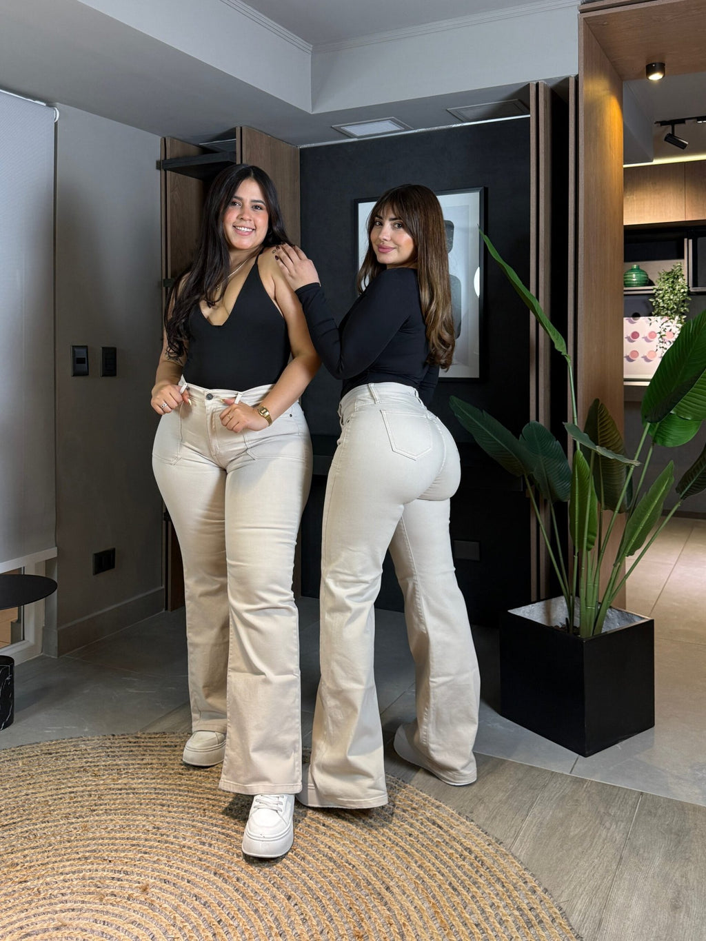 Jeans Wide Leg beige crudo· KL-1820 · Paradise