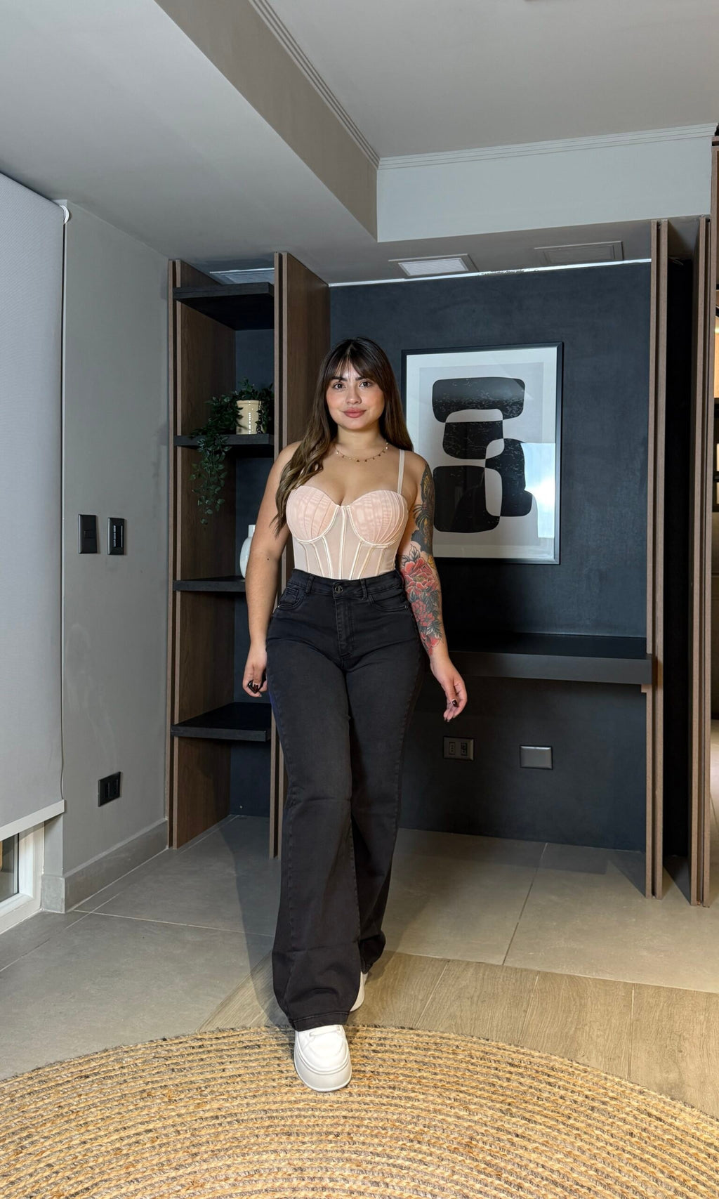 Jeans Wide Leg Básico Negro · Emporium