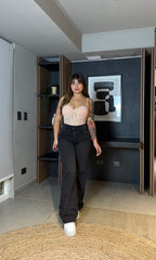 Jeans Wide Leg Básico Negro · Emporium