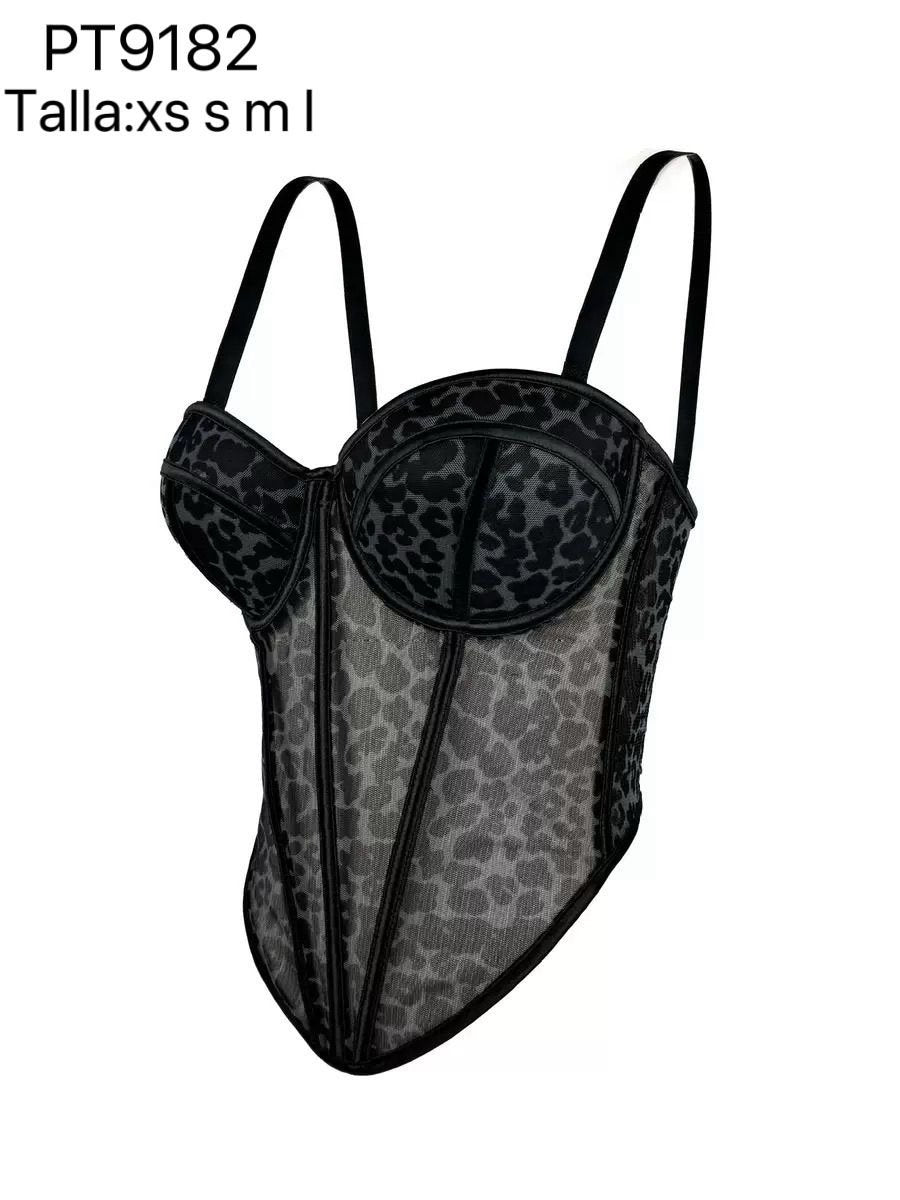 Corset Seduction Black Animal Print