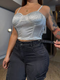Crop Satín Crystal Blanco · KALES