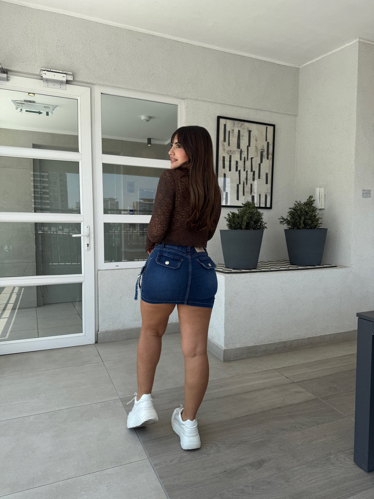 Falda Short Cargo Azul Oscuro