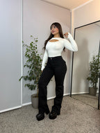 Jeans Wide Leg Curvy Negro · For3t