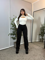 Jeans Wide Leg Curvy Negro · For3t