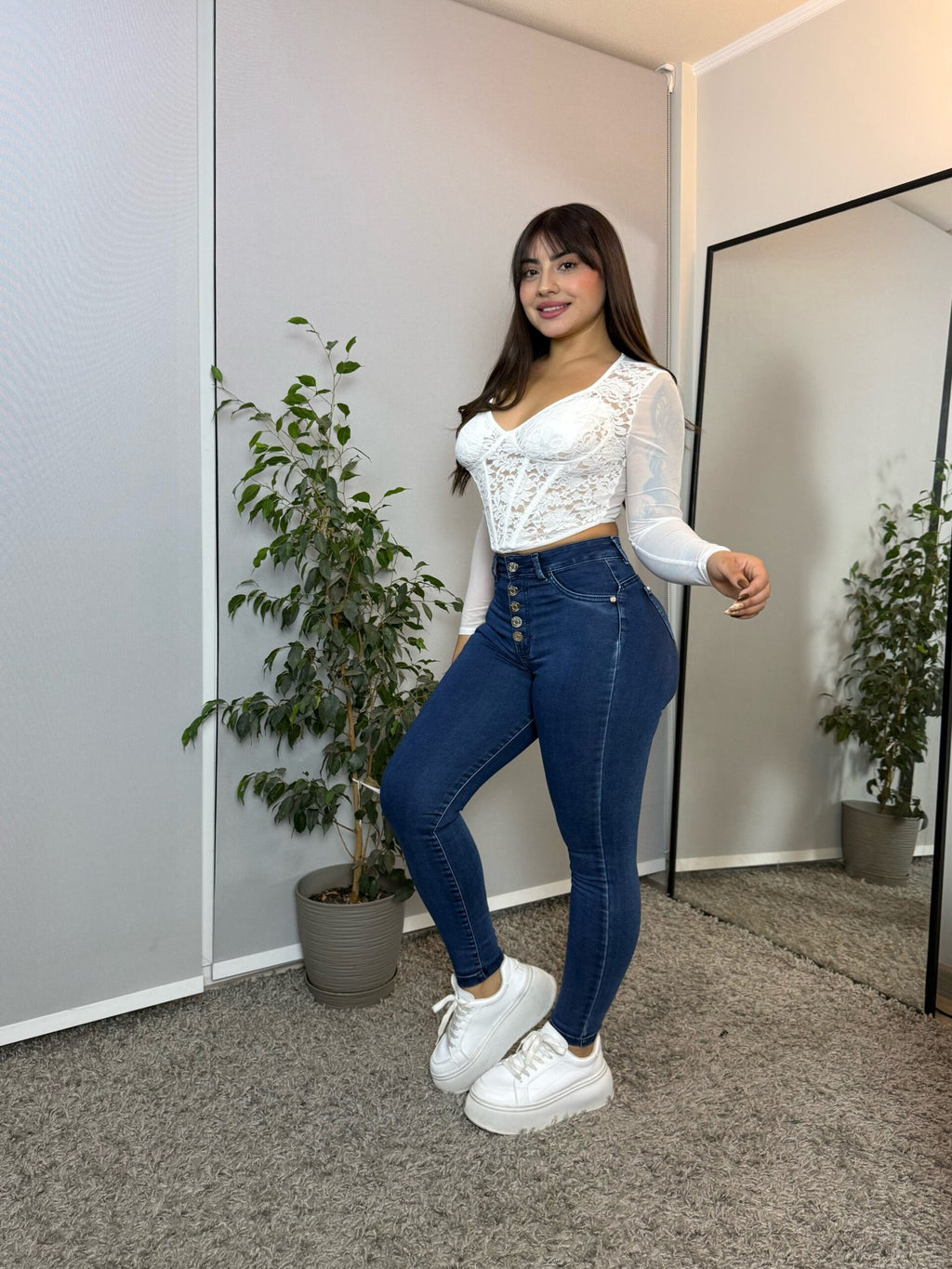 Jeans Skinny con Botones · Emporium