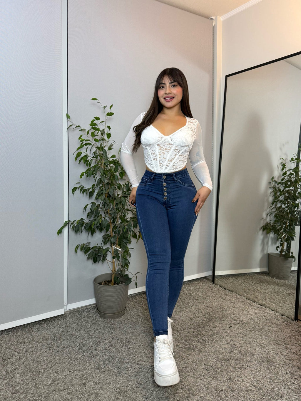 Jeans Skinny con Botones · Emporium
