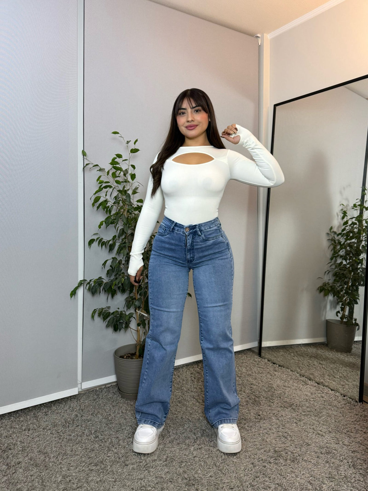 Jeans Wide Leg Aura Celeste · Emporium