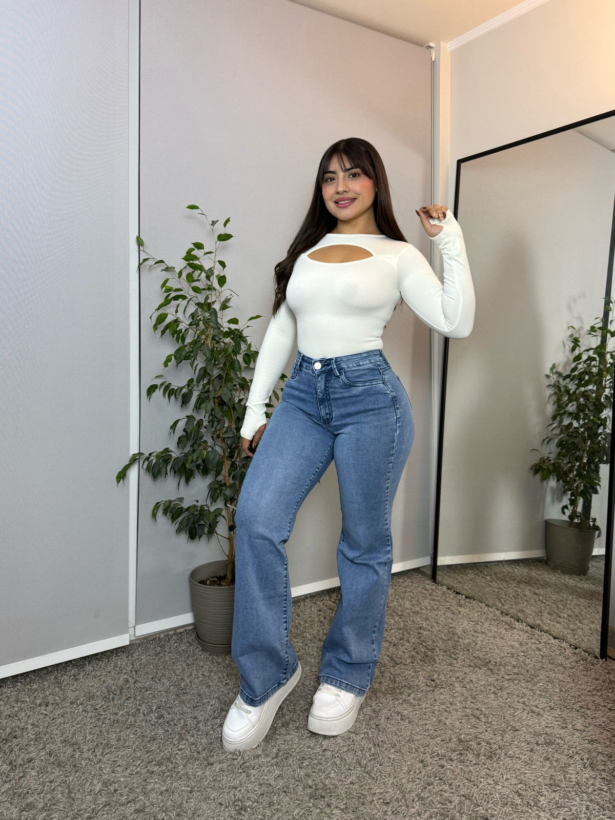 Jeans Wide Leg Aura Celeste · Emporium