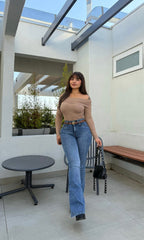 Jeans Flare Azul Gaspeado· KL-2129 · Paradise