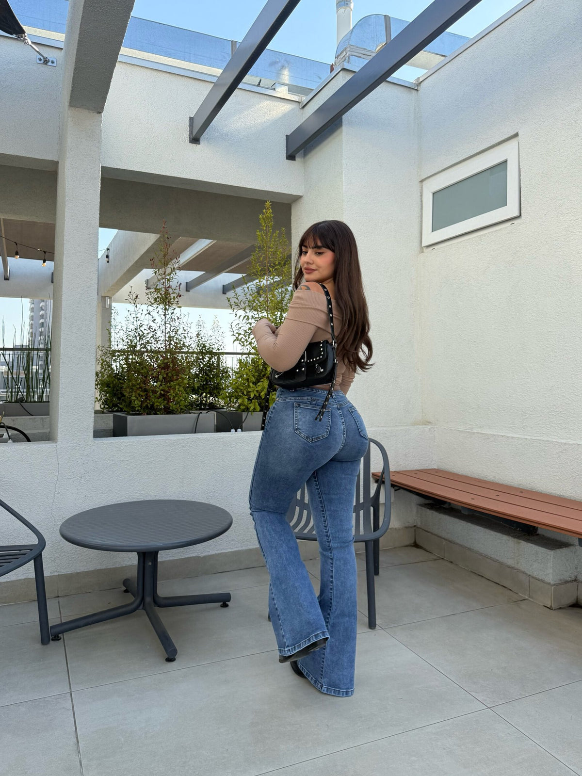 Jeans Flare Azul Gaspeado· KL-2129 · Paradise