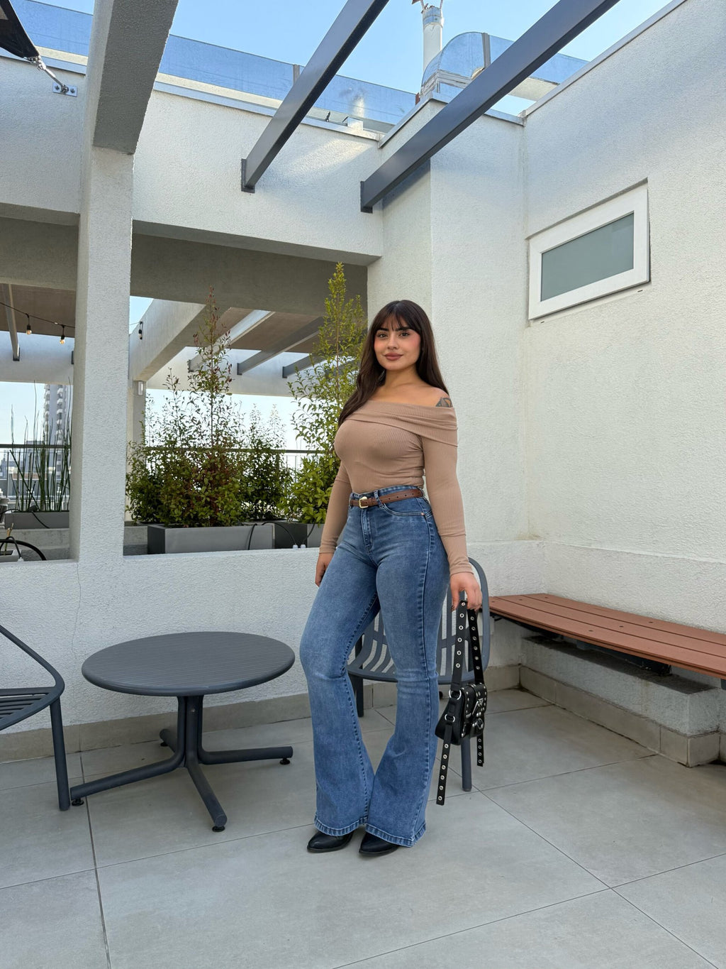 Jeans Flare Azul Gaspeado· KL-2129 · Paradise