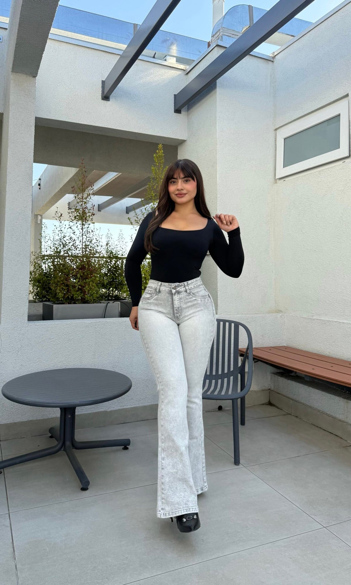 Jeans Flare Gris Claro · KL-2137 · Paradise