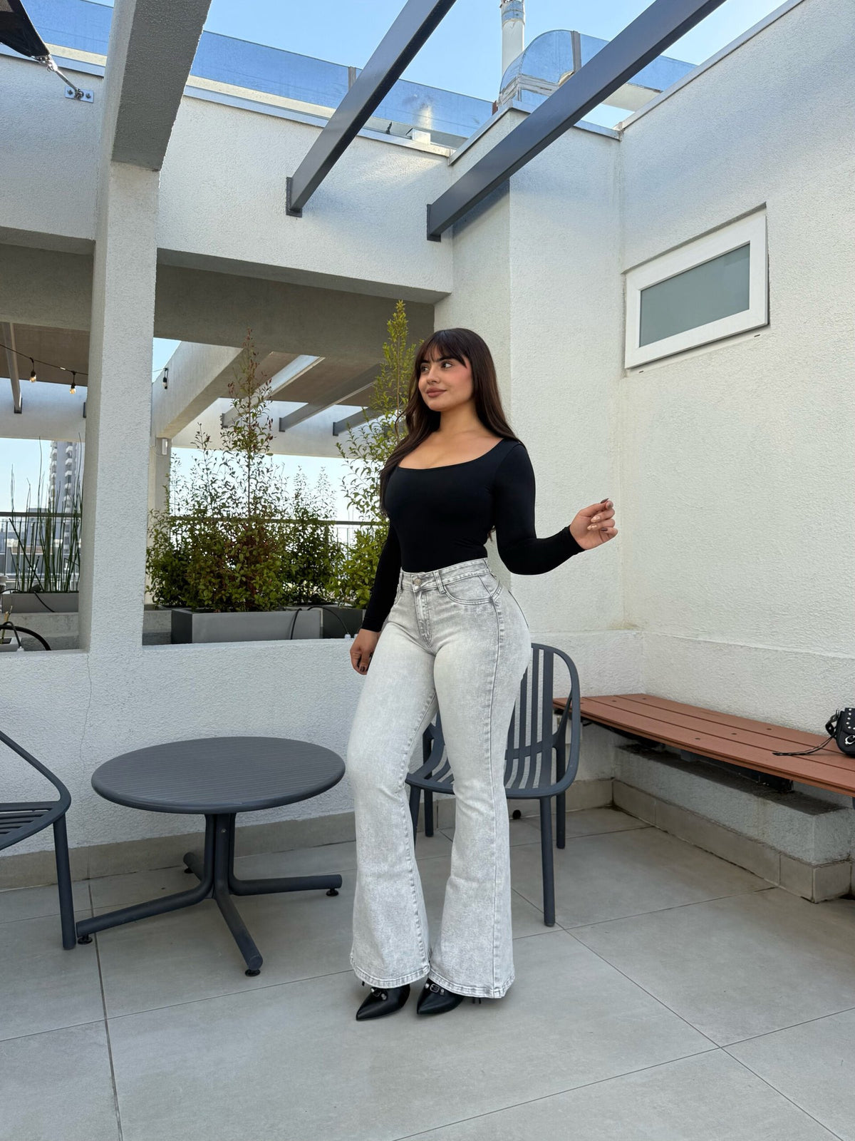 Jeans Flare Gris Claro · KL-2137 · Paradise