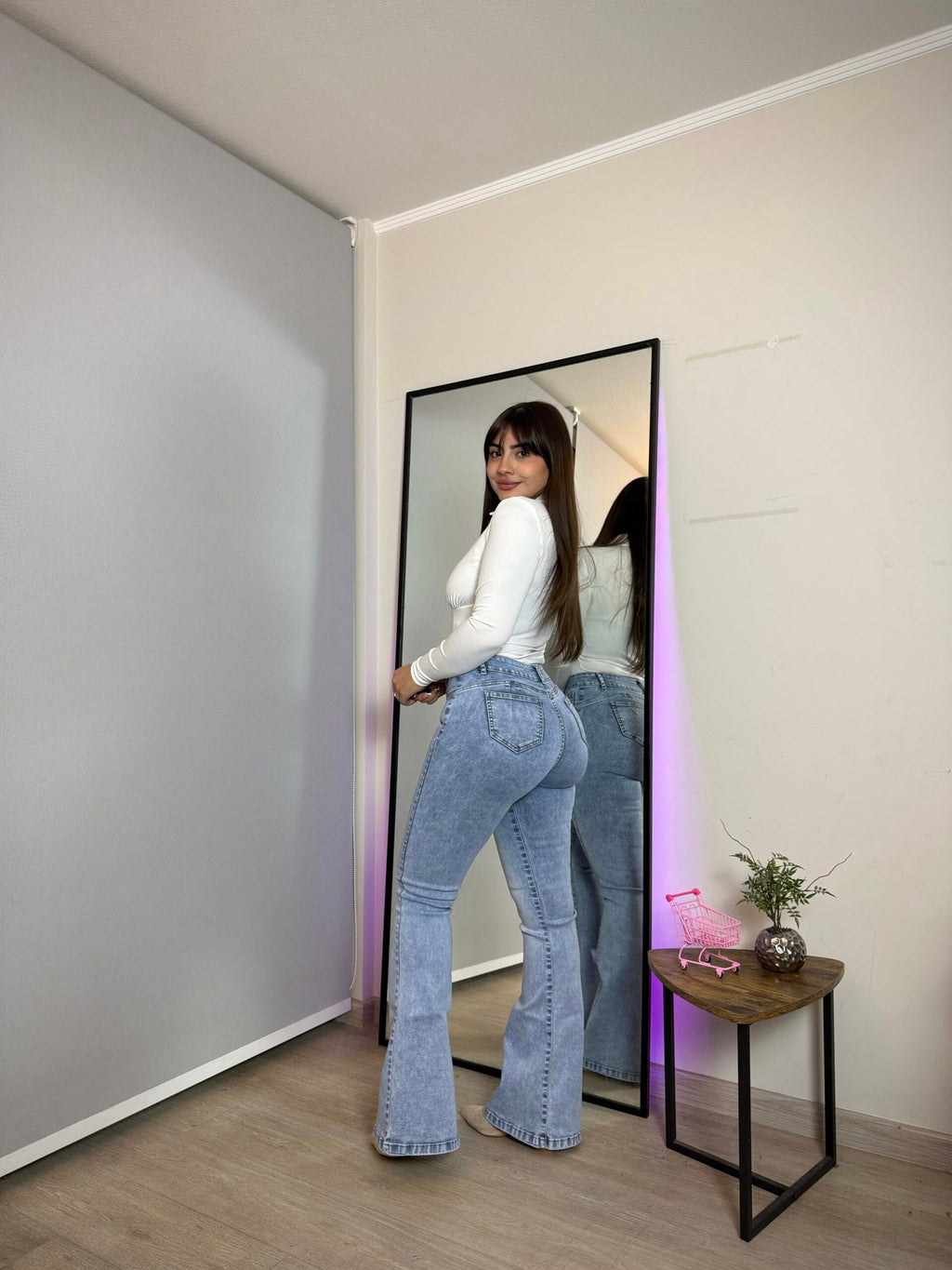 Jeans Flare Control de abdomen Celeste · KL-2130 · Paradise