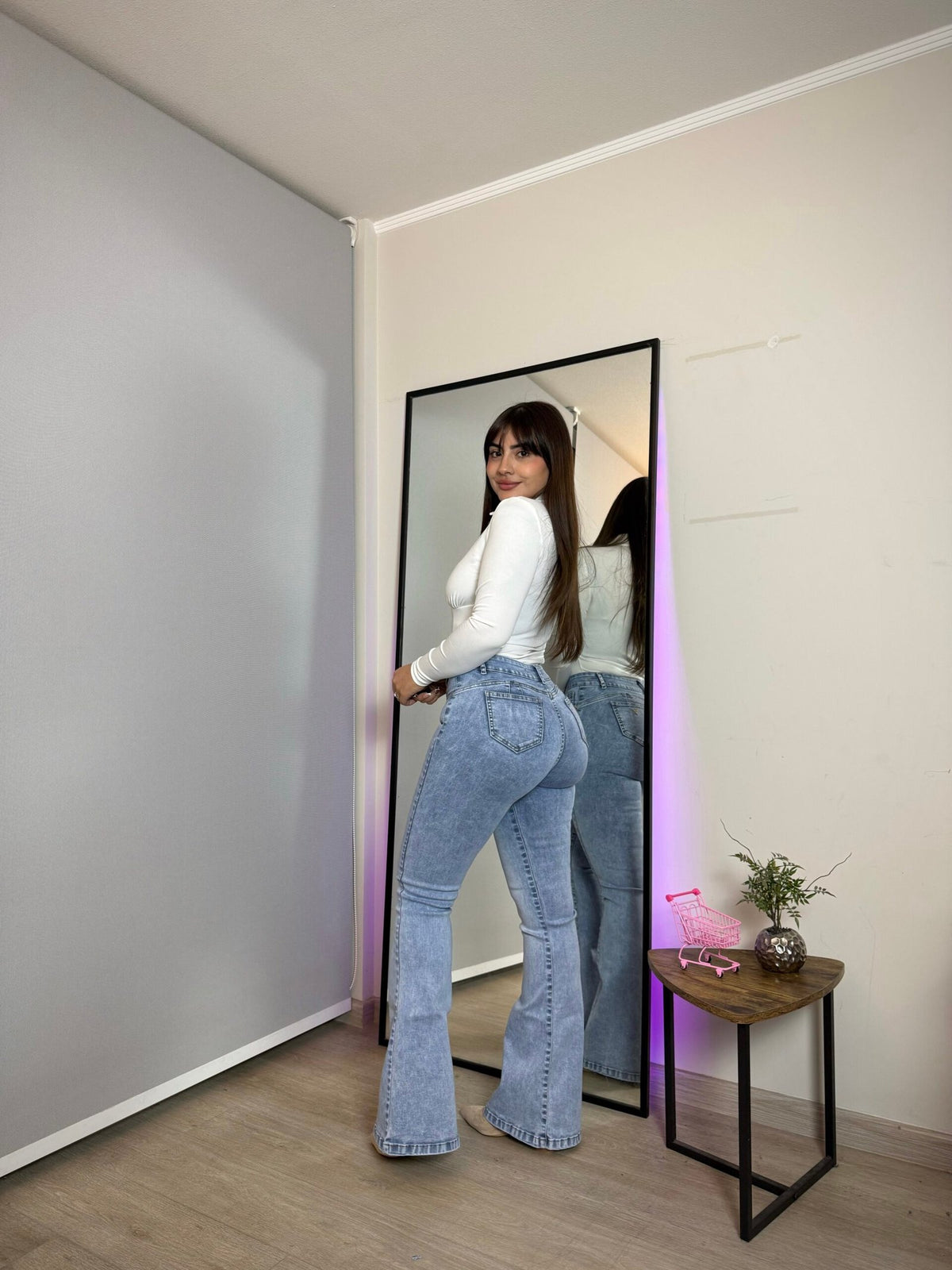 Jeans Flare Control de abdomen Celeste · KL-2130 · Paradise