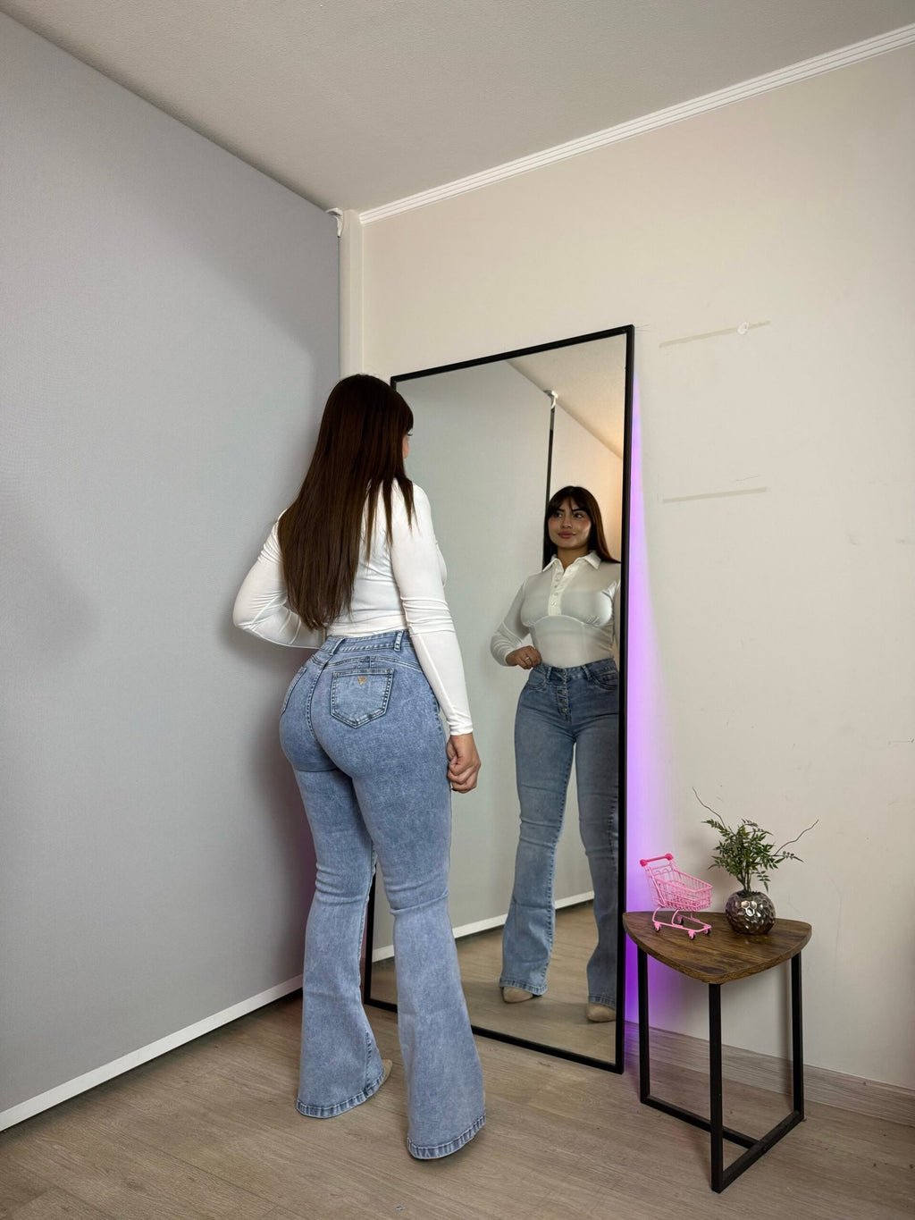 Jeans Flare Control de abdomen Celeste · KL-2130 · Paradise