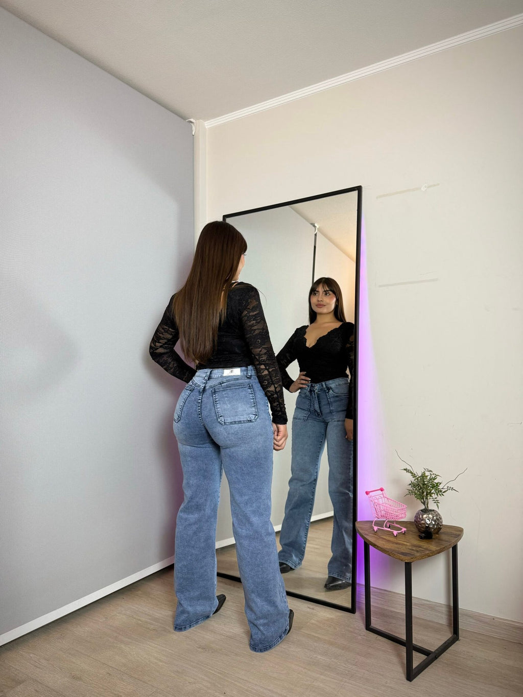 Jeans Wide Leg New York Celeste · Emporium