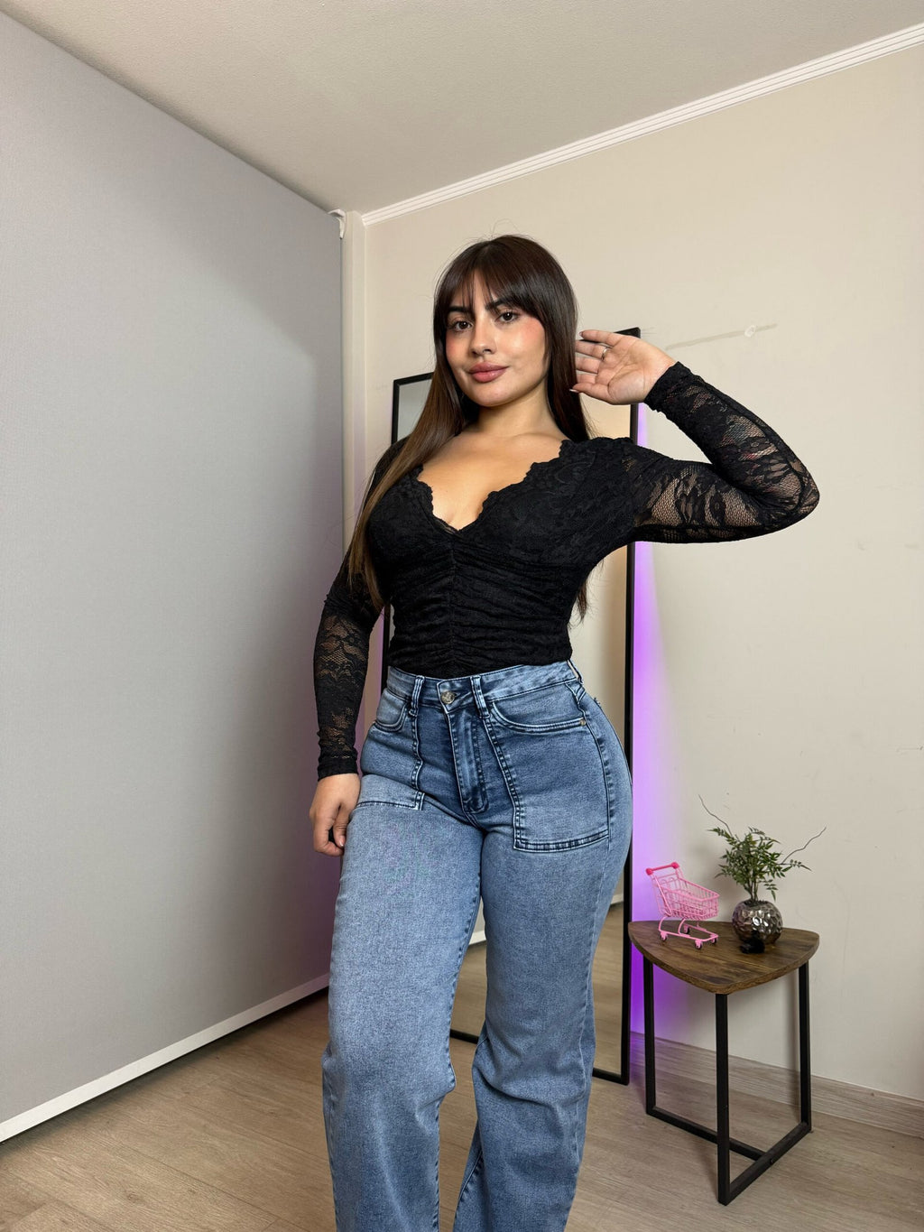 Jeans Wide Leg New York Celeste · Emporium