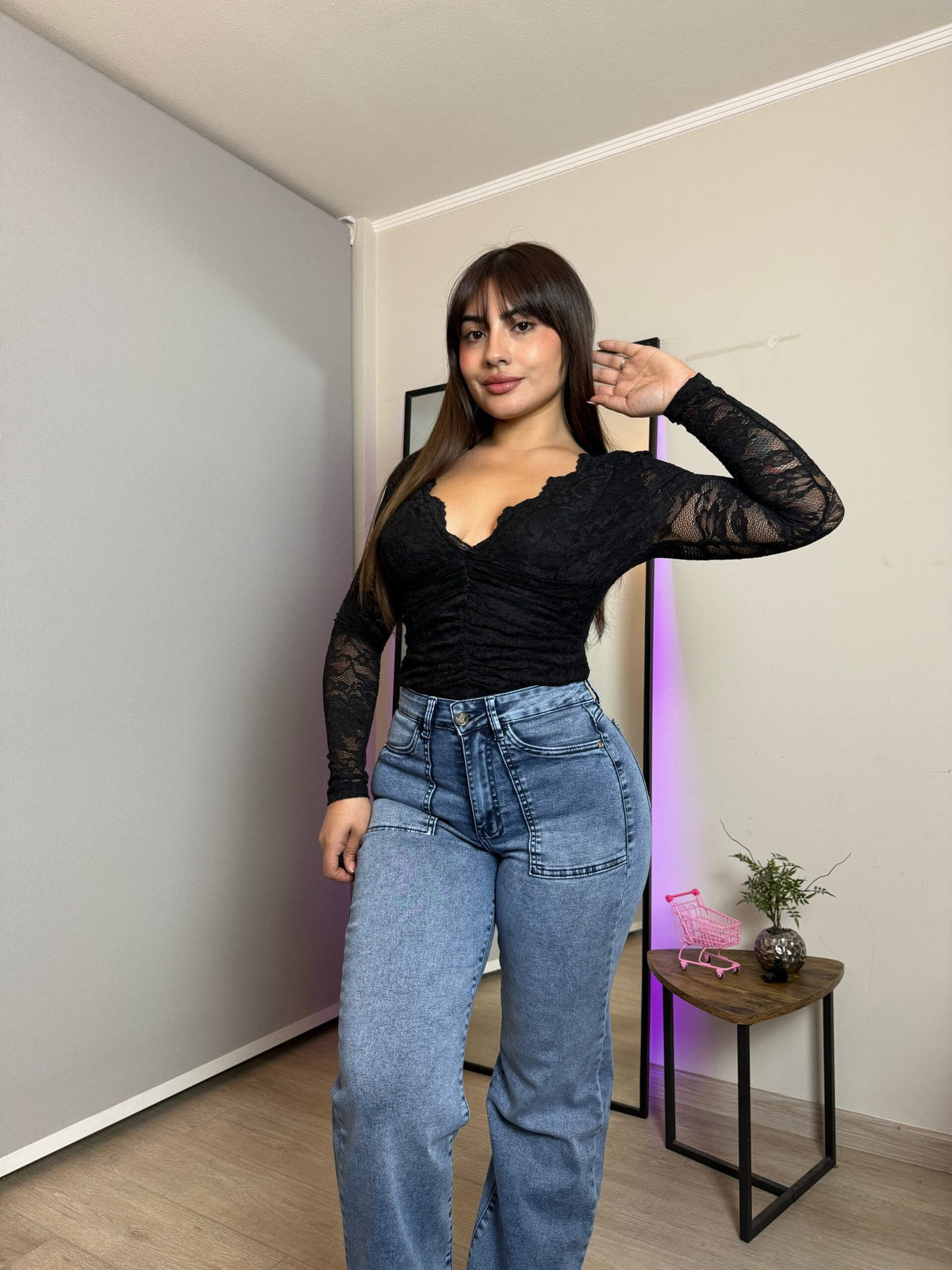 Jeans Wide Leg New York Celeste · Emporium