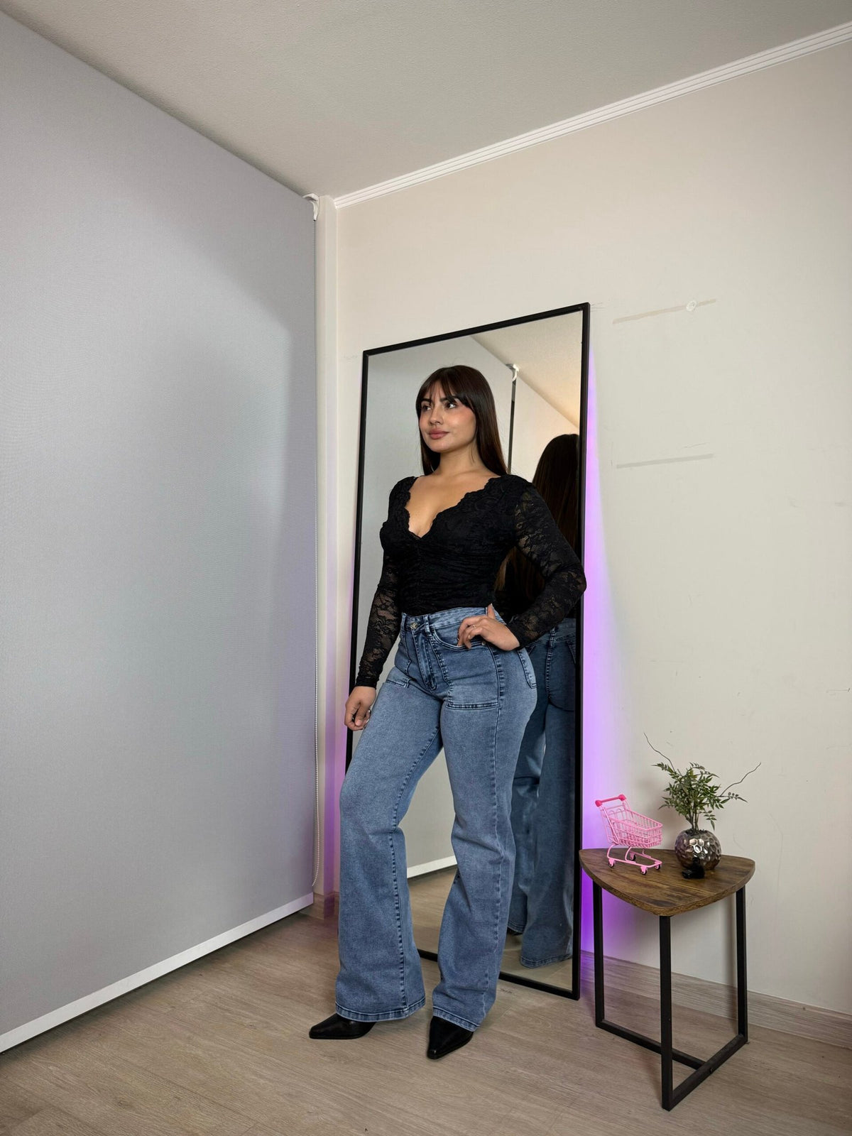 Jeans Wide Leg New York Celeste · Emporium