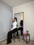 Jeans Flare Trenzado Negro · Emporium
