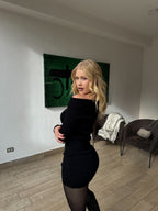 Vestido Bardot Cleopatra Negro · KL-743 · KALES