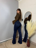 Jeans Flare Azul Levanta Cola · Emporium