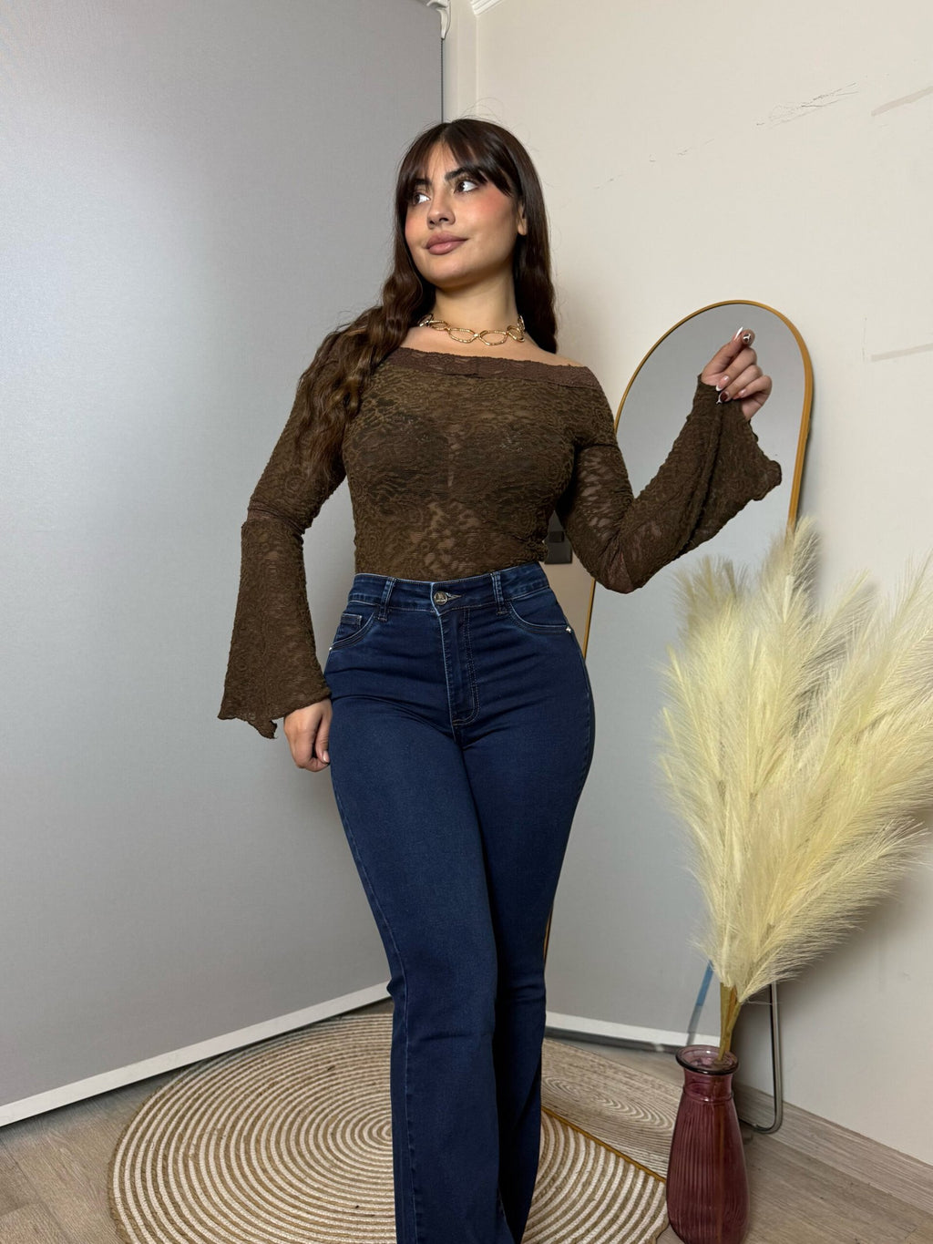 Jeans Flare Azul Levanta Cola · Emporium