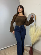 Jeans Flare Azul Levanta Cola · Emporium
