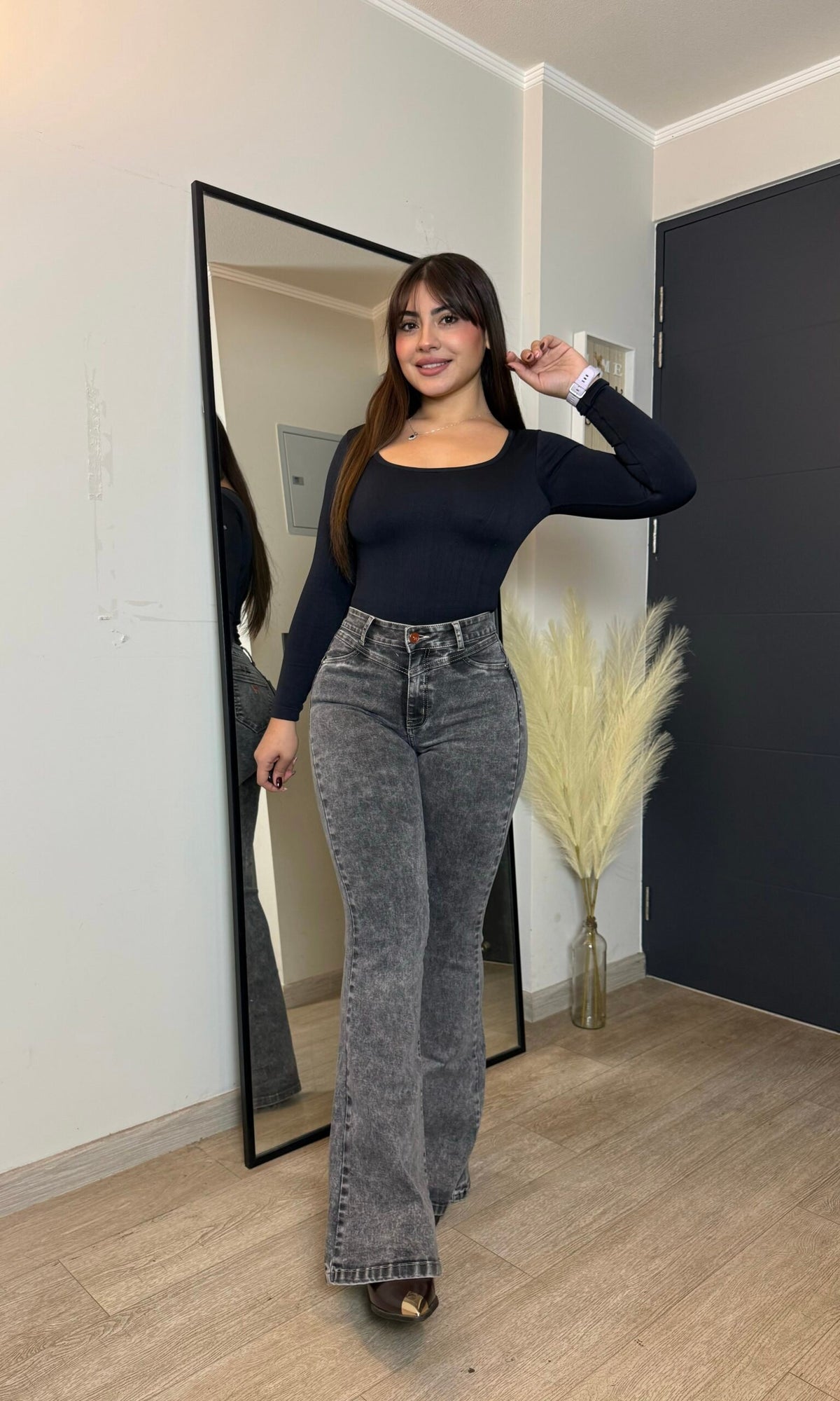Jeans Flare Gris nevado Curvy · KL-2133 · Paradise